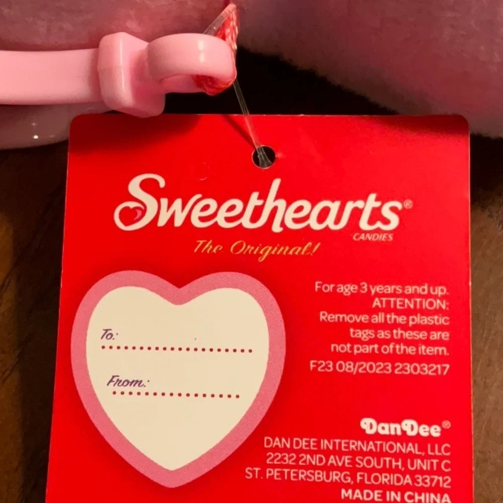 Sweethearts Plush Backpack Clips - Purple and Pink